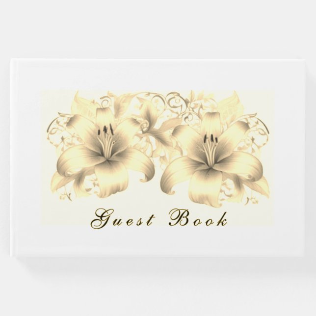 Livro De Visitas Ouro Lily Guest Book (Frente)