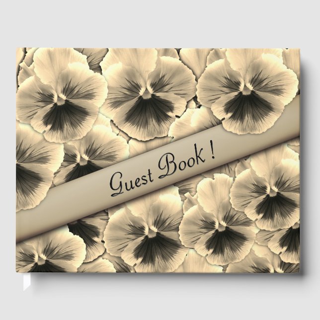 Livro De Visitas Ouro Pansy Guest Book (Frente)