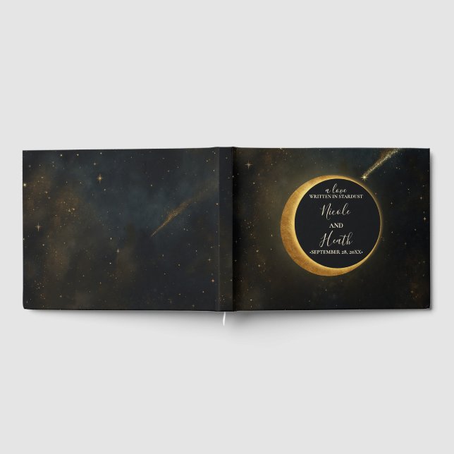 Livro De Visitas Ouro Stardust Eclipse Celestial Casamento (Completo)