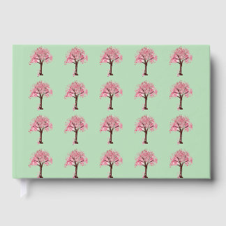 Livro De Visitas Padrão de Árvores Rosa