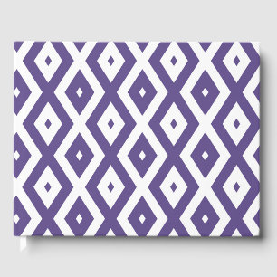 Livro De Visitas Padrão de diamante ultra violeta e branco
