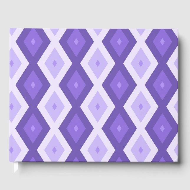 Livro De Visitas Padrão de diamante violeta (Frente)