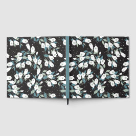 Livro De Visitas Padrão de Flor de Tulipas Elegante - Plano de Fund