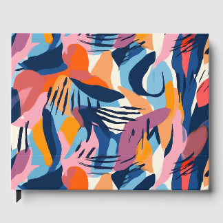 Livro De Visitas Padrão de Formas Abstratas Modernas Vibrantes