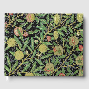 Livro De Visitas Padrão de Frutas Romã Escura de William Morris