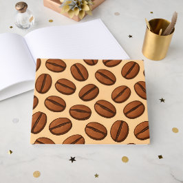 Livro De Visitas Padrão de Grãos de Café Sem Costura | Café Marrom