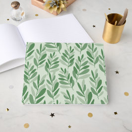 Livro De Visitas Padrão de Natureza Elegante Salvia & Folha de Oliv
