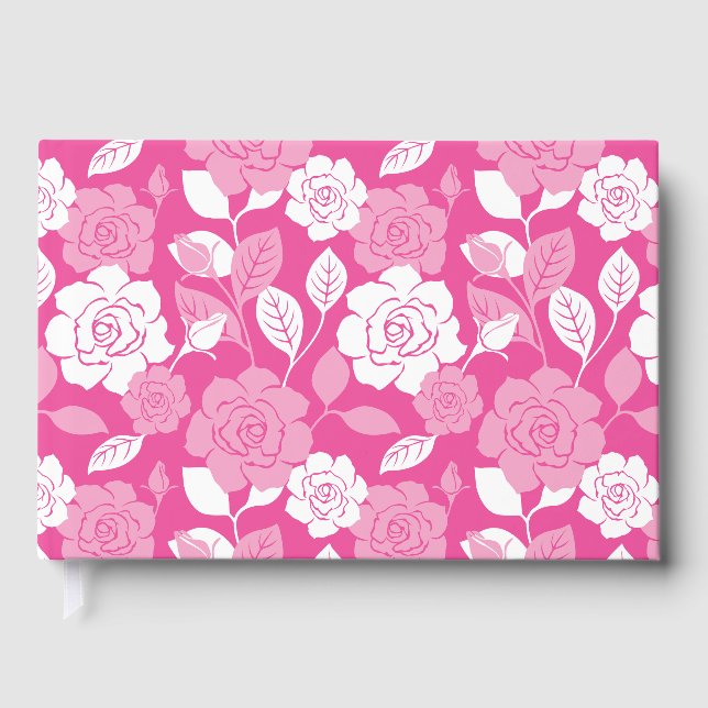 LIVRO DE VISITAS PADRÃO DE ROSA EM ROSA (Frente)
