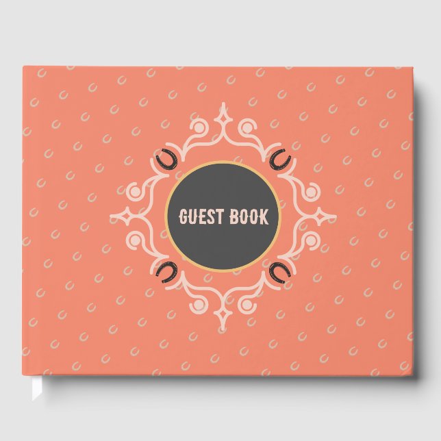 Livro De Visitas Padrão Equestrian Frame Lucky Horsfern (Frente)