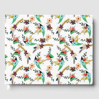 Livro De Visitas padrão Floral de Brilho Simples zz