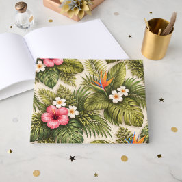 Livro De Visitas Padrão Floral Tropical – Hibisco, Monstera