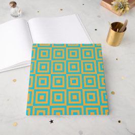 Livro De Visitas Padrão Geométrico Quadrado Retro - Laranja Ousado 