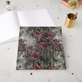 Livro De Visitas Padrão Rosa de Jardim Gótico Vitoriano