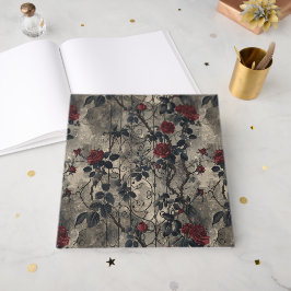 Livro De Visitas Padrão Rosa de Jardim Gótico Vitoriano