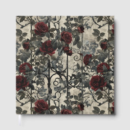 Livro De Visitas Padrão Rosa de Jardim Gótico Vitoriano