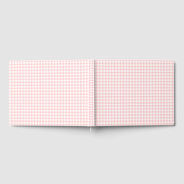Livro De Visitas Padrão Xadrez Rosa Gingham Retro Fofo