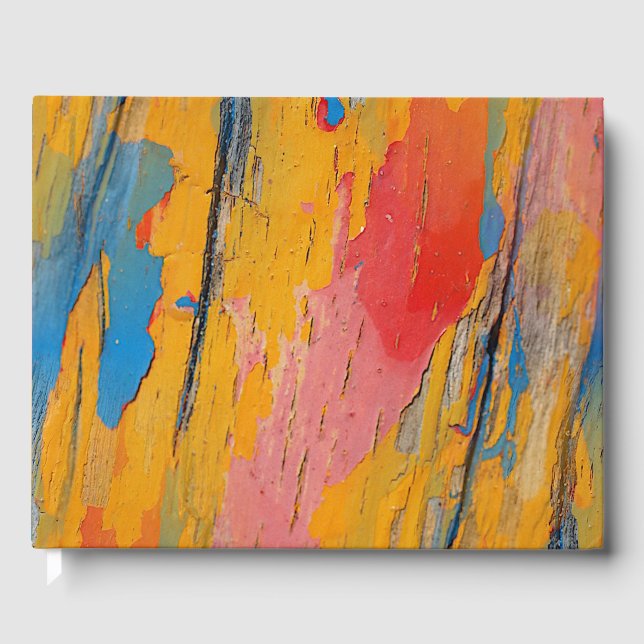 Livro De Visitas Paint Splatter colorido (Frente)