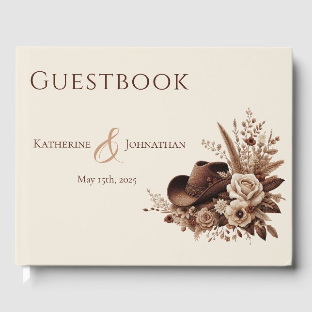 Livro De Visitas País Elegante Moderno Ocidental- Flora (Frente)