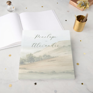 Livro De Visitas Paisagem Aquarela Suave e Pacífica