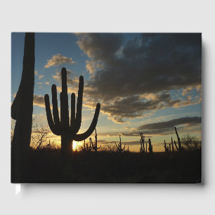 Livro De Visitas Paisagem do Deserto de Arizona Saguaro Sunset II