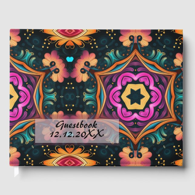 Livro De Visitas Paisley Floral Rosa (Frente)