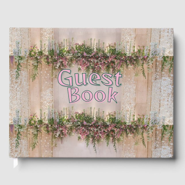 Livro De Visitas Palco de casamento (A beautifully designed guest book with floral decorations!)
