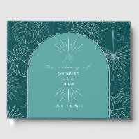 Palm Deixa Seashell Teal Beach Casamento