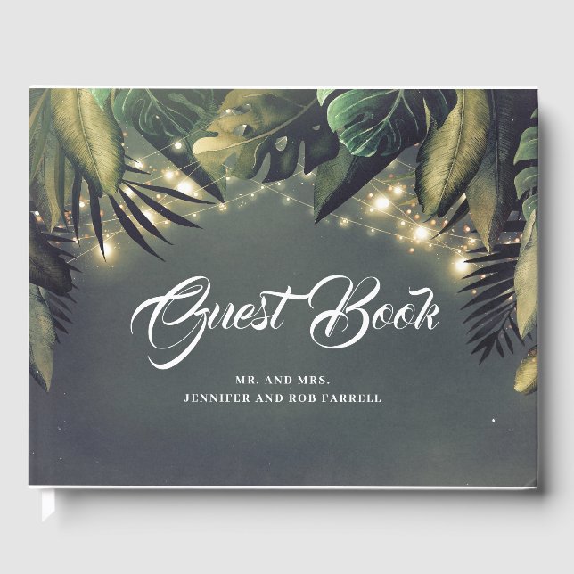 Livro De Visitas Palm Leaves Beach Wedding (Frente)