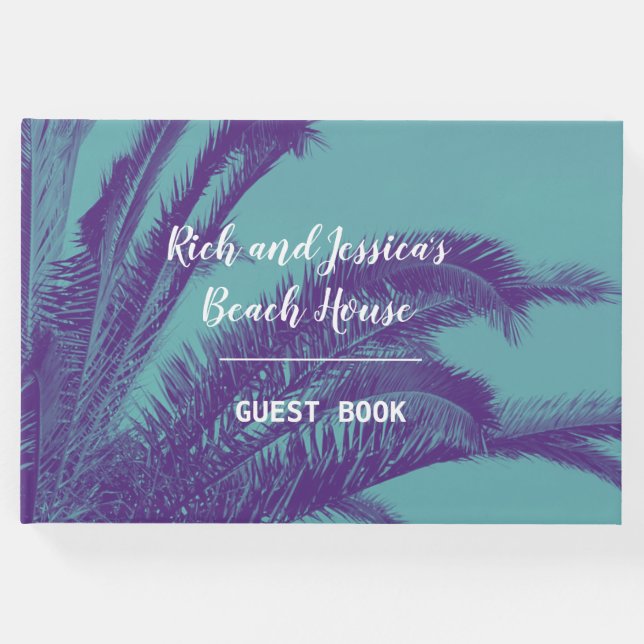 Livro De Visitas Palm Tree Beach House Tropical (Frente)