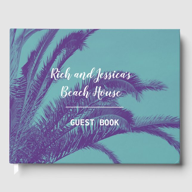 Livro De Visitas Palm Tree Beach House Tropical (Frente)