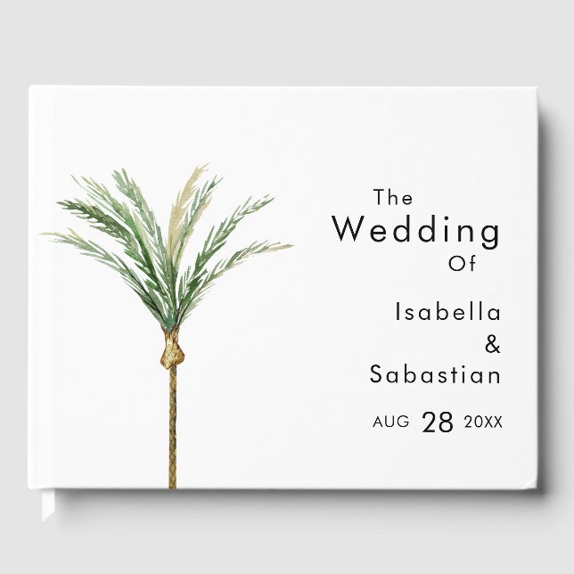 Livro De Visitas Palm Tree Destination Wedding Book (Frente)