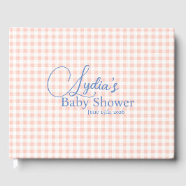 Livro De Visitas Papel de Parede Adesivo Xadrez Rosa Peachy