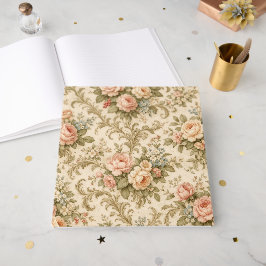 Livro De Visitas Papel de Parede com Padrão Floral Vintage