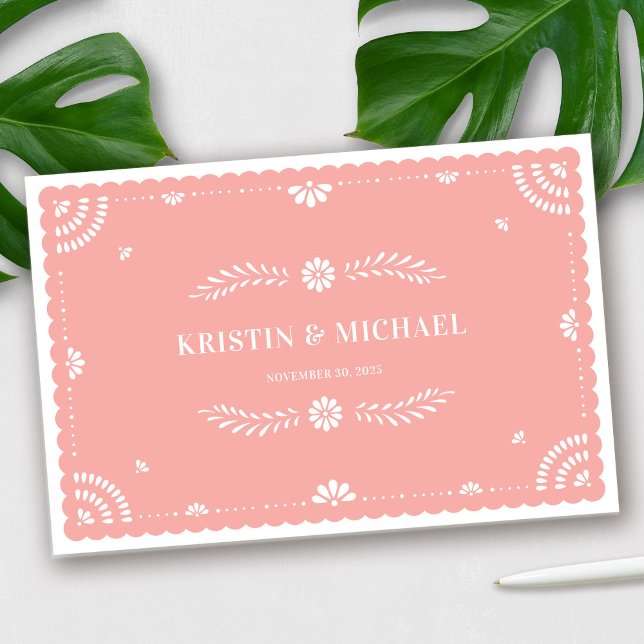 Livro De Visitas Papel Picado Mexicano Casamento Guestbook (Papel Picado Mexican Wedding Guestbook by Fiesta Valley Print)