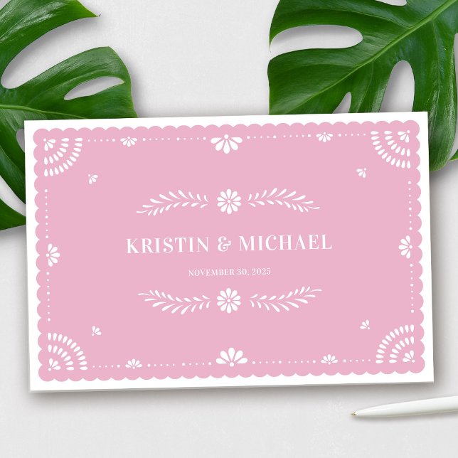 Livro De Visitas Papel Picado Mexicano Wedding Guestbook, Lavanda (Papel Picado Mexican Wedding Guestbook in Lavender)