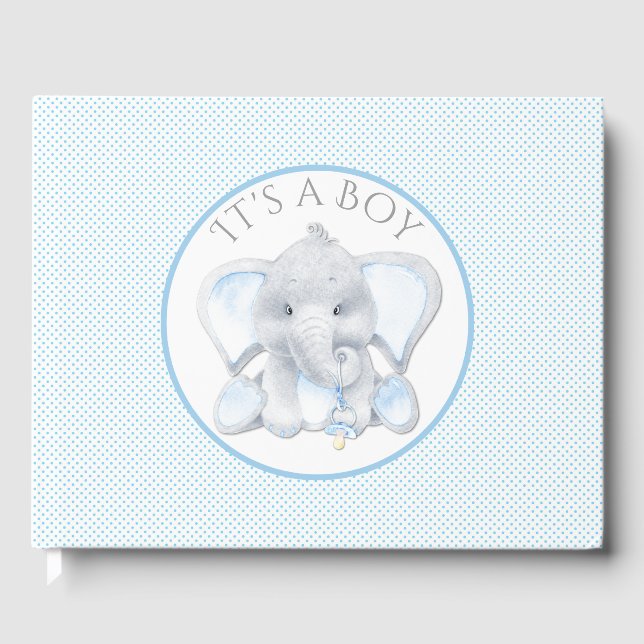 Livro de Visitas para Chá de Bebê de Elefante (Frente)