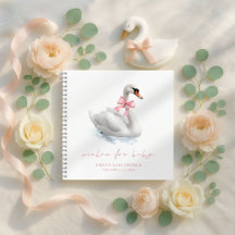 Livro de Visitas para Chá de Bebê do Cisne Gracios
