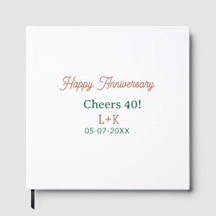 Livro De Visitas Parabéns 40 feliz aniversário laranja verde nome d