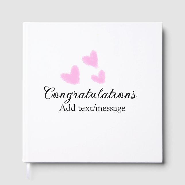 Livro De Visitas Parabéns cor-de-rosa (Frente)