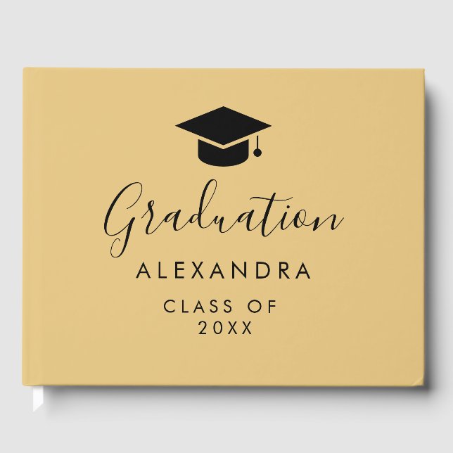 Livro De Visitas Parabéns Graduação Dourada Preta (Frente)