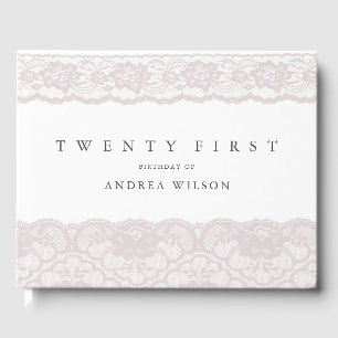 Livro De Visitas Partido de aniversário de 21 anos cor-de-rosa