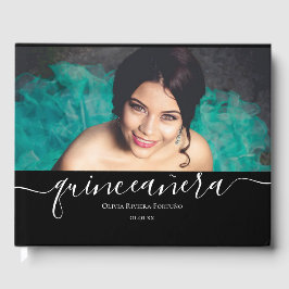 Livro De Visitas Partido Moderno Quinceañera Foto Personalizada Qui