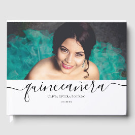 Livro De Visitas Partido Moderno Quinceañera Foto Personalizada Qui