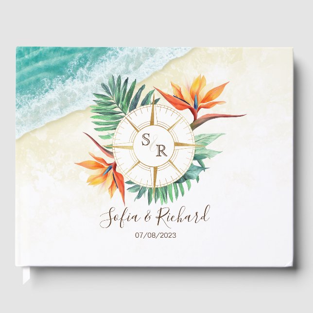 Livro De Visitas Passaporte de Destino de Casamento Obrigado (Frente)