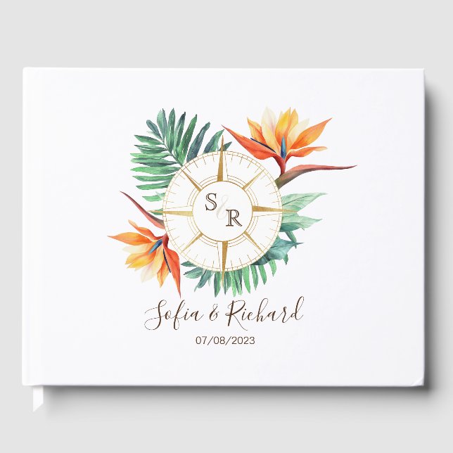 Livro De Visitas Passaporte de Destino de Casamento Obrigado (Frente)