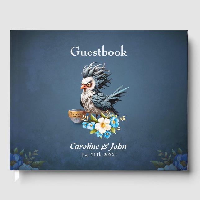 Livro De Visitas Pássaro rabugento na segunda. (Frente)