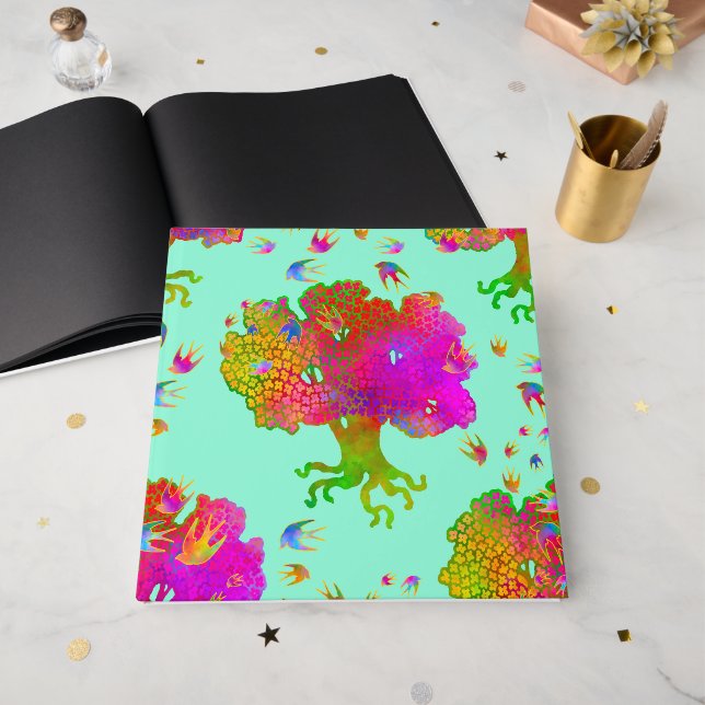 Livro De Visitas Pássaros de Árvore (Frente aberta)