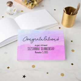 Livro De Visitas Pasta de Aposentação Feliz Púrpura Aquarela Person