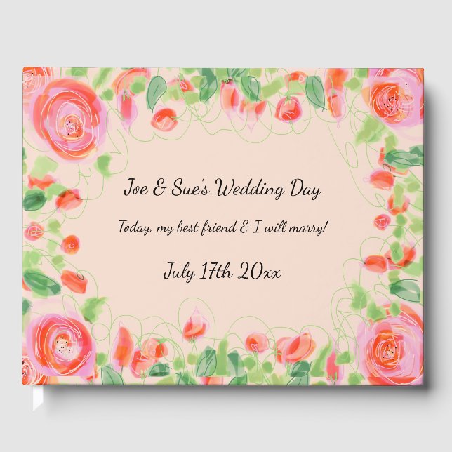 Livro De Visitas Pastel com Floral (Frente)