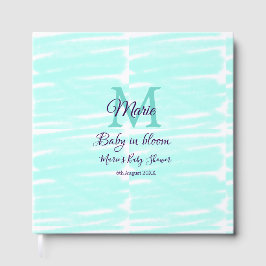 Livro De Visitas Pastel green baby in bloom monogram baby shower te